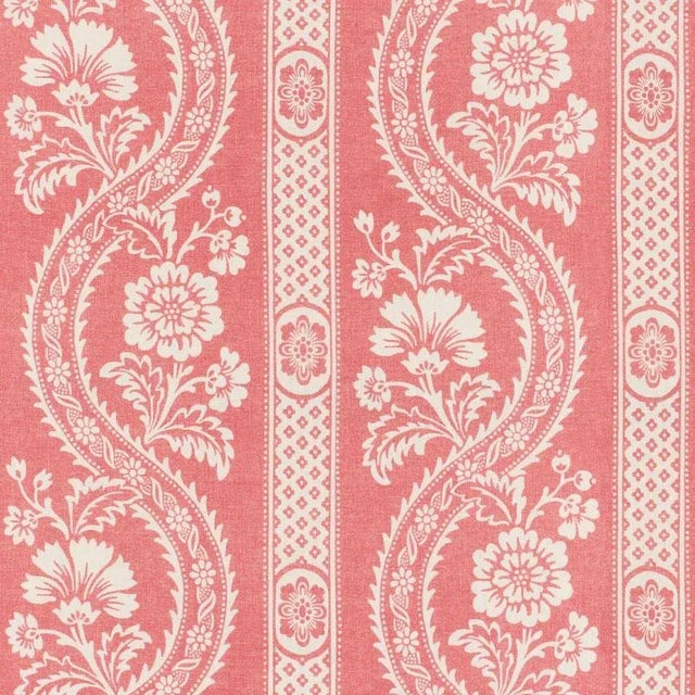 Sample - Schumacher Versailles Fabric in Raspberry For Sale