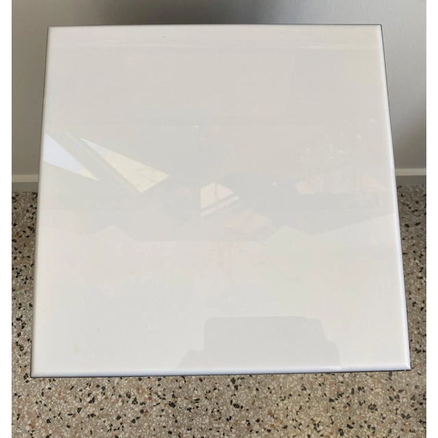 1990s 36" Pedestal Illuminated Black and White Lucite For Sale - Image 5 of 12