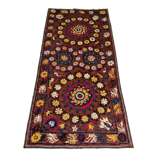 Large Brown Suzani - Bukhara Embroidery For Sale