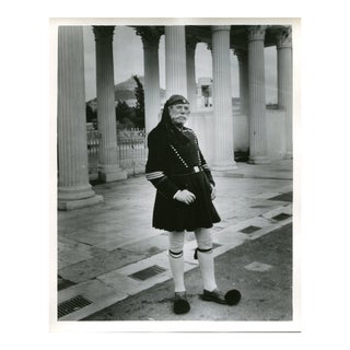 Vintage 1950's Photograph Portrait of a Royal Guardsman in Athens Greece For Sale