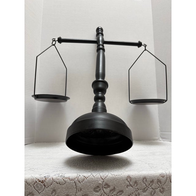 Large Vintage Metal Scale Decor Object For Sale In Sacramento - Image 6 of 6