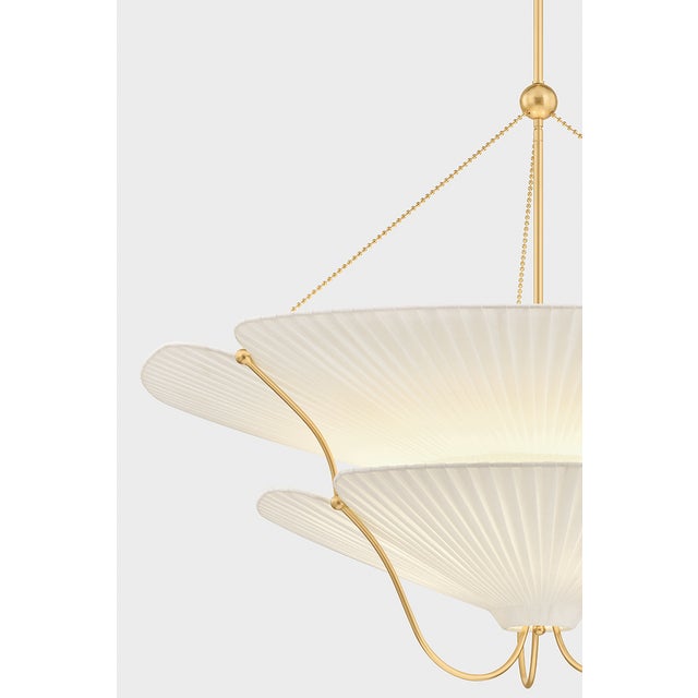 Metal Hudson Valley Lighting Gerhard 40 in. 9 Light Chandelier in Aged Brass Finish For Sale - Image 7 of 8