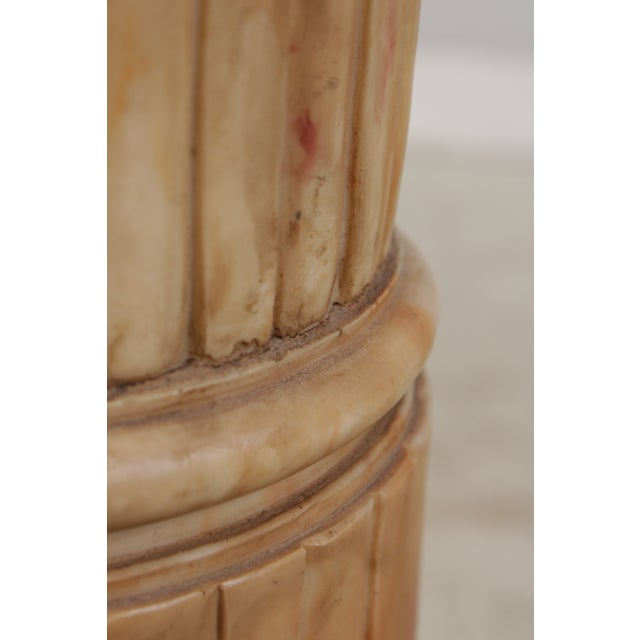 Vintage Neoclassical Alabaster Column Pedestal For Sale - Image 14 of 14