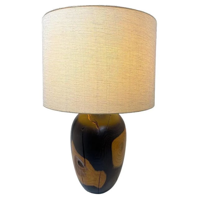 Turned Wood Table Lamp For Sale - Image 3 of 12
