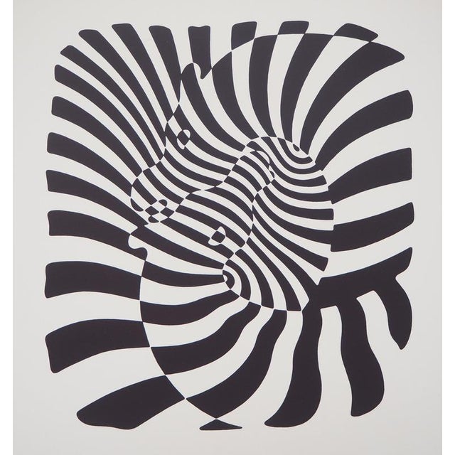 Victor VASARELY (1906 - 1997) Couple of zebras Original color screen print Signed in the plate On Arches Vellum 50 x 50 cm...