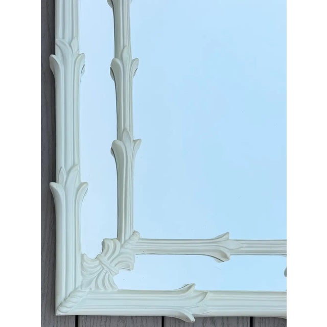 Serge Roche Serge Roche Style Hollywood Regency Lacquered Wood Palm Frond Wall Mirror For Sale - Image 4 of 7