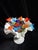 Mid-Century Modern Vintage Fenton White Milk Glass Hobnail Compote With 11 Oversized Murano Style Hand-Blown Art Glass Candies – 12 Piece Set For Sale - Image 3 of 8