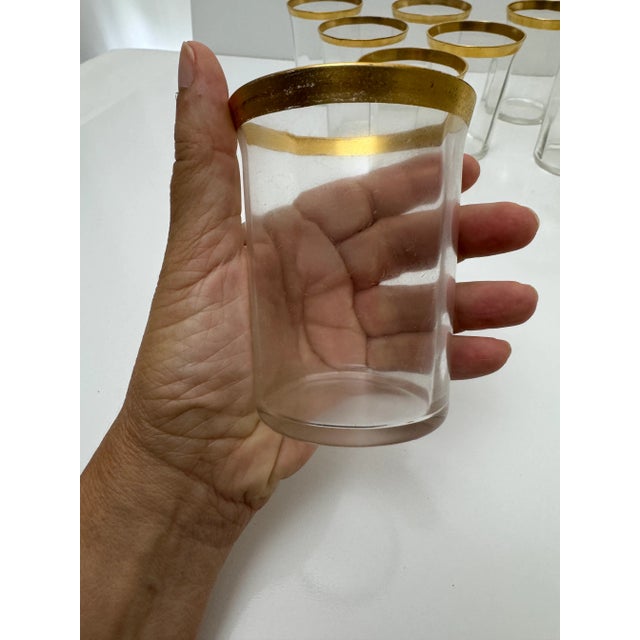 Gold Rim Glasses (12) 3.75 Inches High