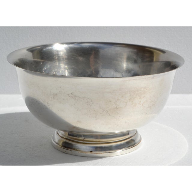 Art Deco Post 1940s Art Deco Paul Revere Silverplate Bowl W M Rogers Silver Company For Sale - Image 3 of 15