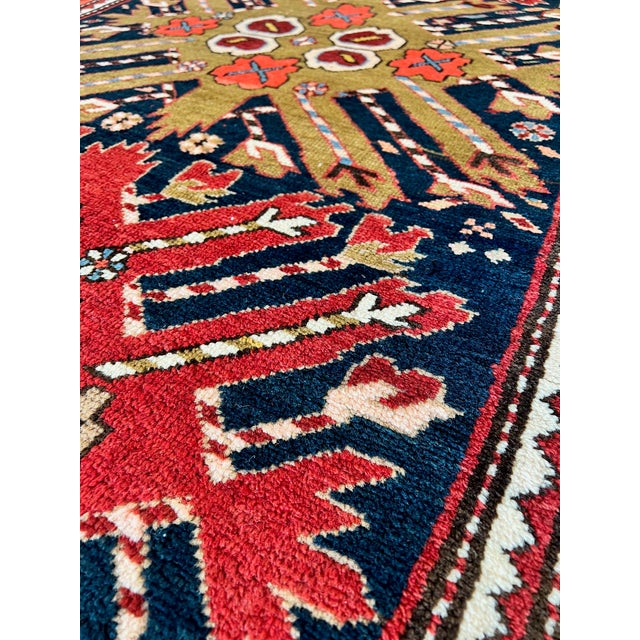Antique Starburst Design Kazak Rug 4'3" X 9'10" For Sale - Image 11 of 13