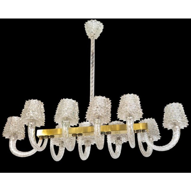 Gold Vintage Art Deco Murano Glass Chandelier by Ercole Barovier, 1940 For Sale - Image 8 of 11