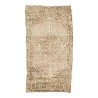 Peach Color Turkish Vintage Mini Rug For Sale