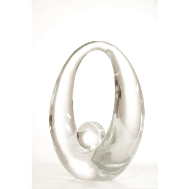 1980s 1980s Pino Signoretto Free Form Clear Glass Sculpture For Sale - Image 5 of 12