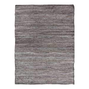 Vintage Turkish Kilim Rug With Variegated Stripes in Charcoal, Gray & Ivory
