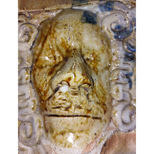 Brown Contemporary George Gilbert Sculpture Ceramic Pottery Gothic Faces Large Accent Bowl For Sale - Image 8 of 17