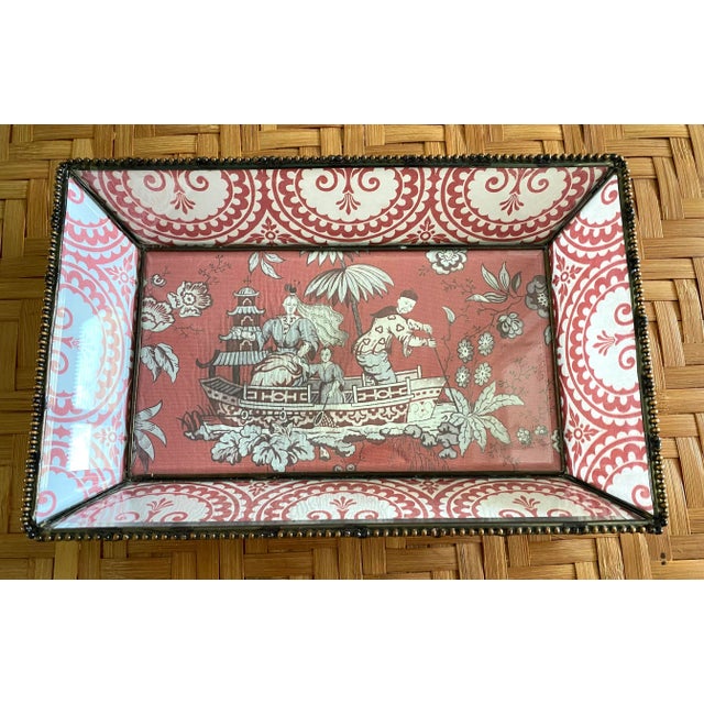 Chinoiserie Chinoiserie Glass Tray For Sale - Image 3 of 8