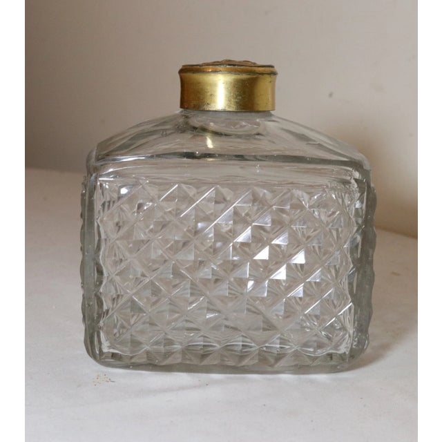 Glass Antique 1800's Victorian Gilt Bronze Crystal Perfume Cologne Scent Glass Bottle For Sale - Image 7 of 12