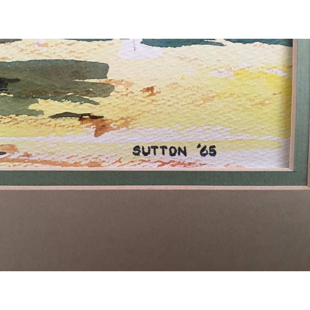 1960s Rustic European Landscape Watercolor Painting by Phillip Sutton, Framed For Sale - Image 4 of 5