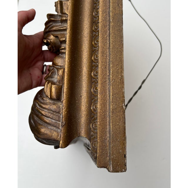 Ornate Gold and Black Deeply Carved Vintage Mirror For Sale - Image 15 of 17