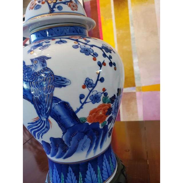 Asian Mid-Century Hollywood Regency Asian Porcelain Lamp For Sale - Image 3 of 6