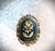 Large Vintage Victorian Black Brooch Cream Flower Cameo, Gold Bezel For Sale - Image 9 of 10