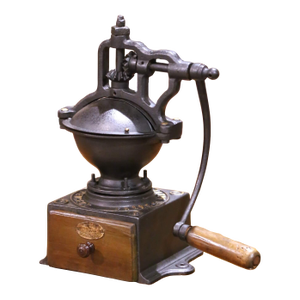 Early 20th Century French Peugeot Frères Cast Iron Coffee Grinder, Model A