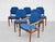 An exceptional and hard-to-find set of six Mid Century Modern Model 203 dining chairs designed by Arne Vodder for France &...