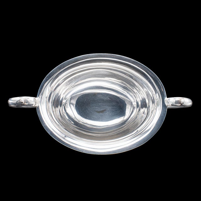 Metal Antique Sugar Dish & Creamer Duo, English Silver Plate, Coffee Service Set, 1920 For Sale - Image 7 of 12