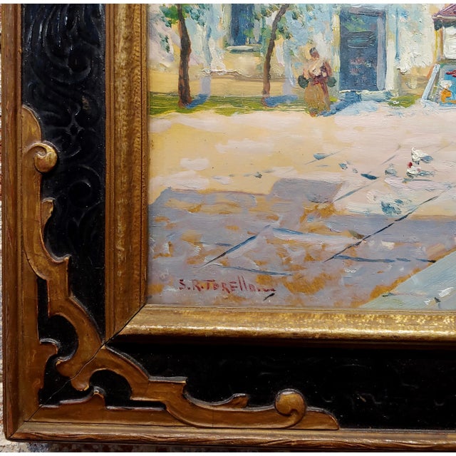 Glass 19th Century Mediterranean Painting by s.r. Torello of Venetian Scene For Sale - Image 7 of 10