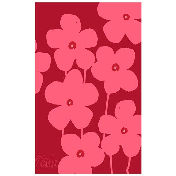 Red and Deep Salmon Flowers Fine Art Print 40" X 64" by Liz Roache For Sale In Boston - Image 6 of 6