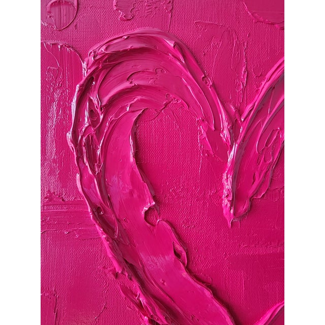 2020s Raspberry Abstract Heart Painting For Sale - Image 5 of 8