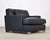 Modern Ralph Lauren Navy Leather Pryce Club Chair With Steel Feet For Sale - Image 3 of 18