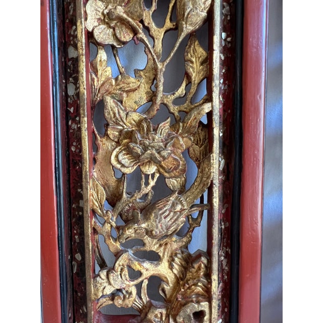 Late 19th Century Antique Chinese Carved Wood Wall Hangings- Set of 2 For Sale - Image 5 of 14