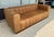Mid-Century Modern Cb2 Forte 81-Inch Channeled Saddle Leather Sofa With Walnut Base For Sale - Image 3 of 16