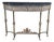 Mid 20th Century Attributed Oscar Bach Neoclassical Bronze Wrought Iron Marble Console Table 43" For Sale