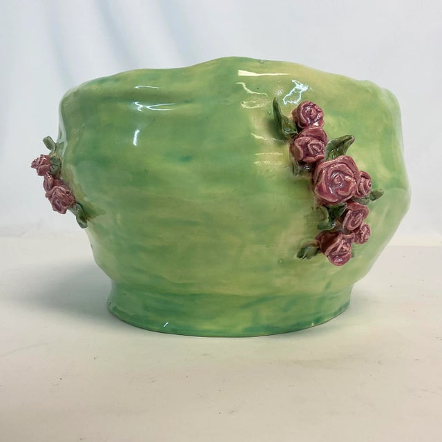 Ceramic 1960s Mid-Century Americana Folk Art Hand Formed Ceramic Planter. For Sale - Image 7 of 12
