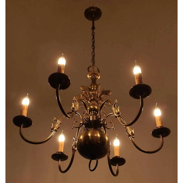 Antique Chandelier with Fish Motif For Sale - Image 4 of 5