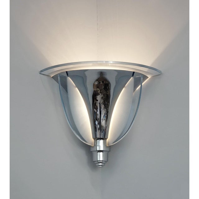Art Deco French Art Deco Corner Wall Sconces by Petitot 1930s France - A Pair For Sale - Image 3 of 8