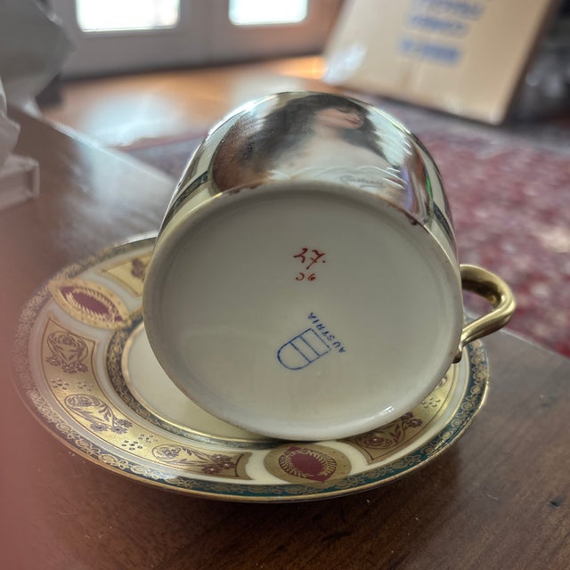 Illustration Royal Vienna Teacup and Saucer, Circa 1890 Signed For Sale - Image 3 of 4