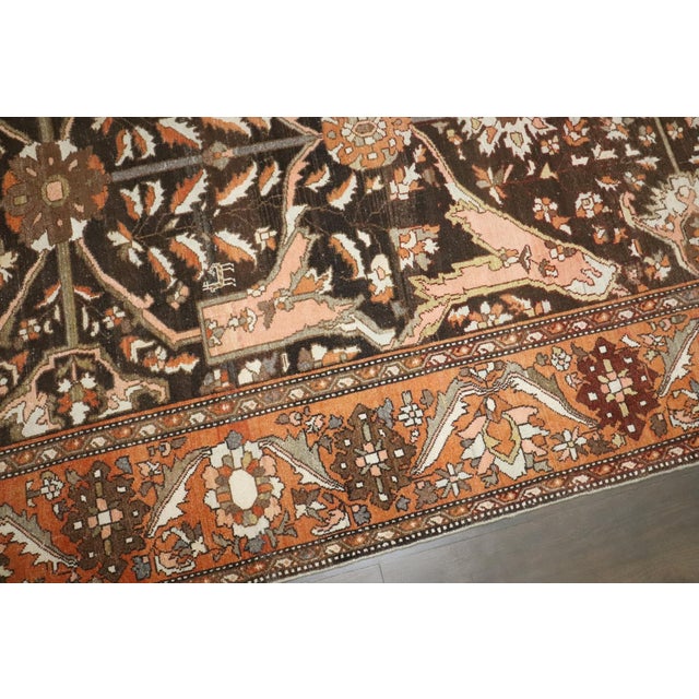 Antique Brown Bakhtiari Corridor Runner rug no.j4756 For Sale - Image 9 of 10