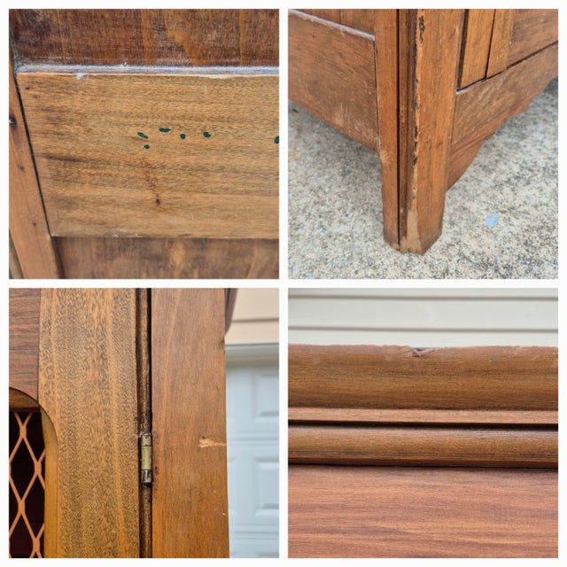 19th Century Antique Primitive Tall Screened Door Oak Pie Safe Jelly Cupboard Storage Cabinet For Sale - Image 16 of 17
