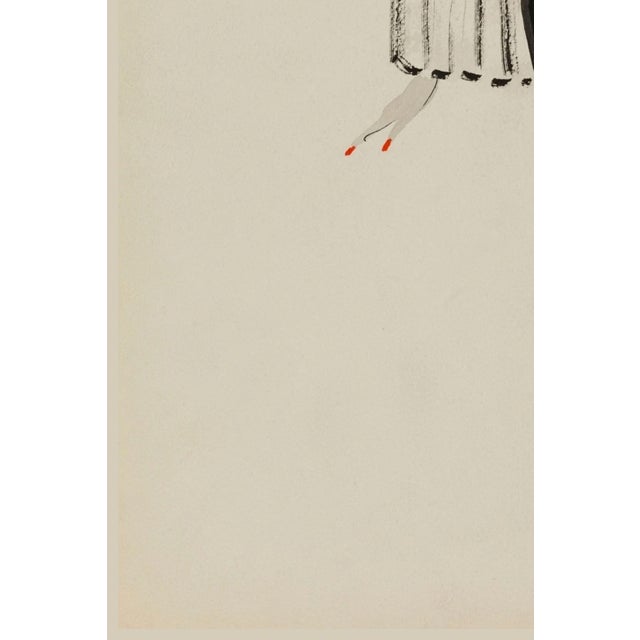 Vintage French Fashion Wall Art Print – White Coat & Black Dress, 18" X 24" For Sale In Buffalo - Image 6 of 8