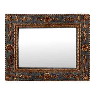 Painted and Parcel Gilt Italian Mirror For Sale