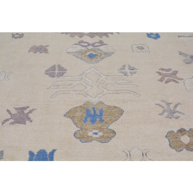 Pakistani Oushak Hand Knotted Wool Rug, 10'5"x14' For Sale In New York - Image 6 of 6