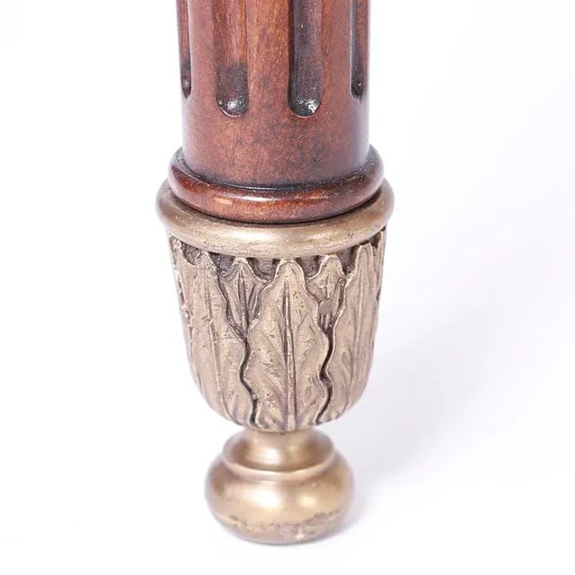 Brown Antique Tall British Colonial Console Table With Mirrored Skirt For Sale - Image 8 of 10