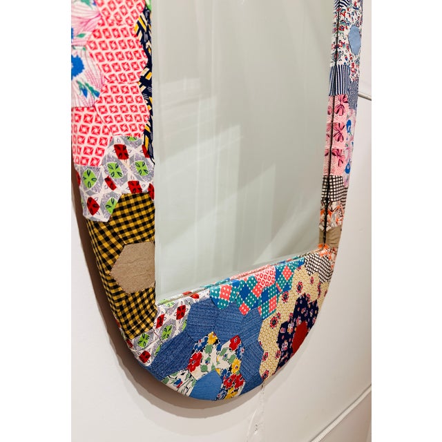 Custom Made Antique Quilt Mirror For Sale - Image 4 of 7