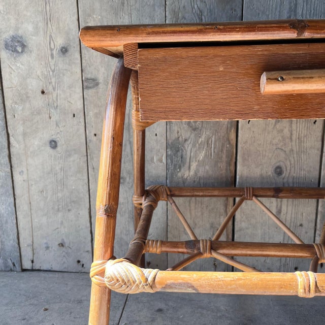 Bedside Table with Drawer in Bamboo For Sale - Image 3 of 8