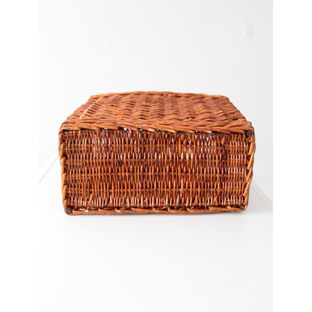 Vintage Wicker Market Basket For Sale - Image 14 of 15
