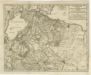 Antique Map of Amsterdam by Wagenaar, 1760s
