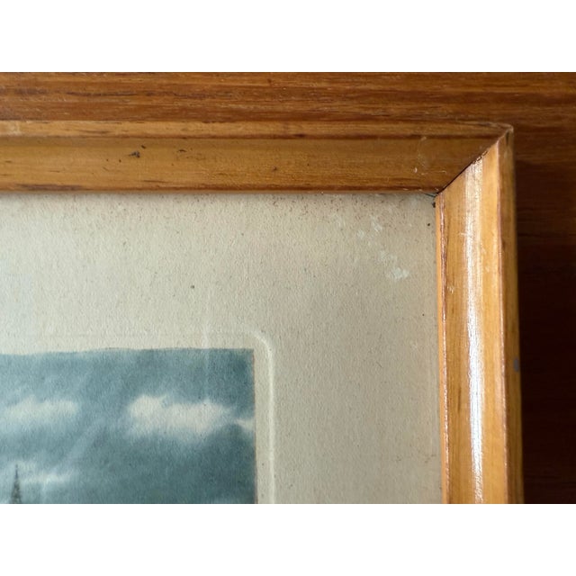 Vintage Framed Color German Scene Etching For Sale - Image 11 of 11